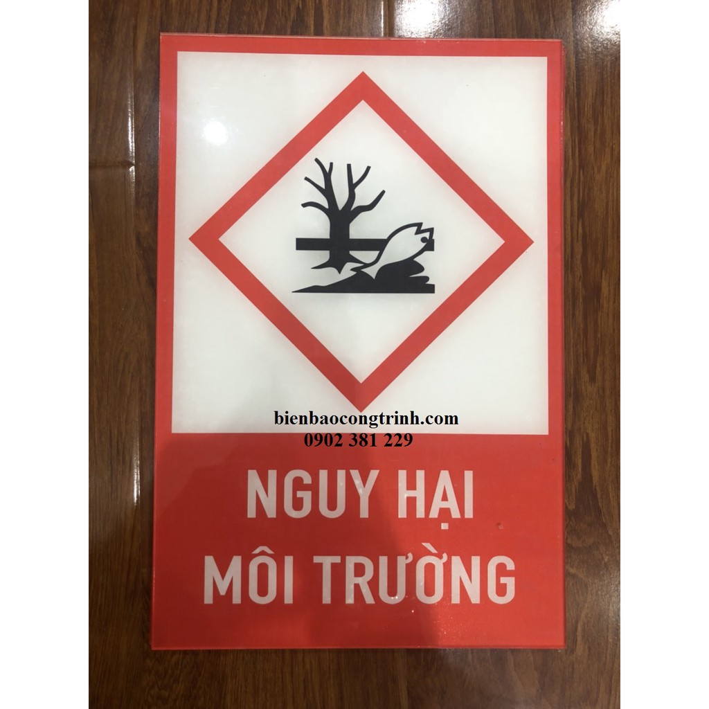 Biển cảnh báo mica dán decal trong nhà máy 20 x 30cm - nhiều mẫu lựa chọn