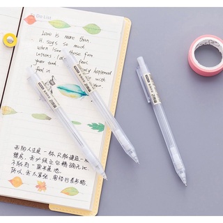 Bút chì kim bút chì bấm cơ phong cách Muji trong suốt