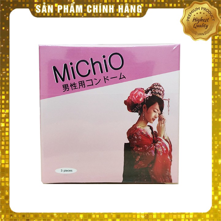 Bao cao su Gân gai siêu mỏng Michio Nhật Bản - hộp 3 chiếc