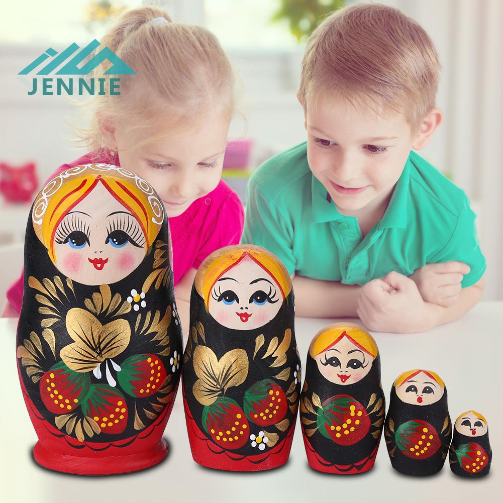 Búp Bê Nga Matryoshka Bằng Gỗ 5 Lớp Trang Trí