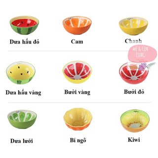 Bát Ăn Dặm Decor 💕FREESHIP💕Bát Gốm Sứ Hình Quả 250ml