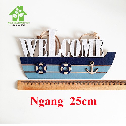 Bảng gỗ decor trang trí SHOP Mẫu BM_159 CON TÀU WELCOME