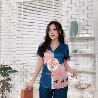 Bộ đồ ngủ phối hình lụa siêu sang chảnh