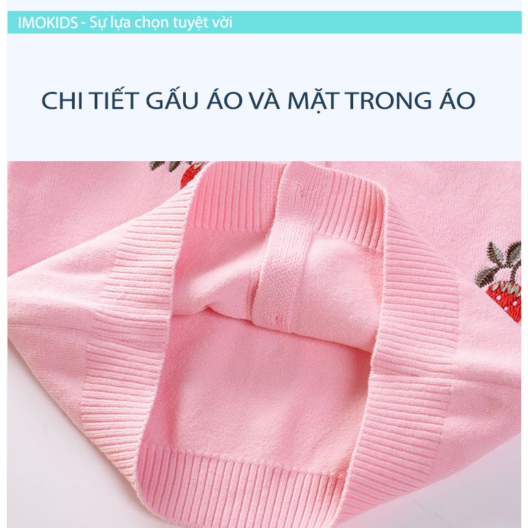 Áo len bé gái 10-25kg áo khoác cho bé Quảng Châu chất len đẹp mẫu quả dâu dễ thương len cardigan trẻ em mùa thu đông