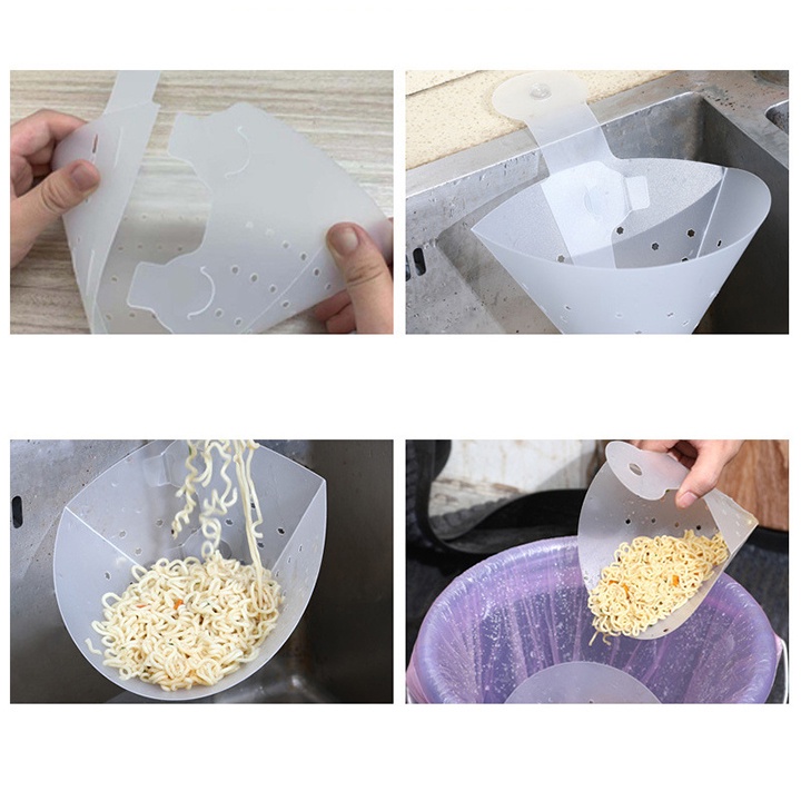 Rổ giá mềm lắp ghép vo gạo rửa rau hongkong_store sieure888 Rổ gía đa năng treo bồn rửa bát lắp ghép túi lọc rác bồn rửa