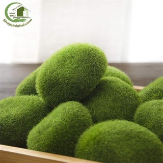 Bịch 5 cục đá rêu giả - rêu đá nhân tạo phủ cỏ xanh, trang trí