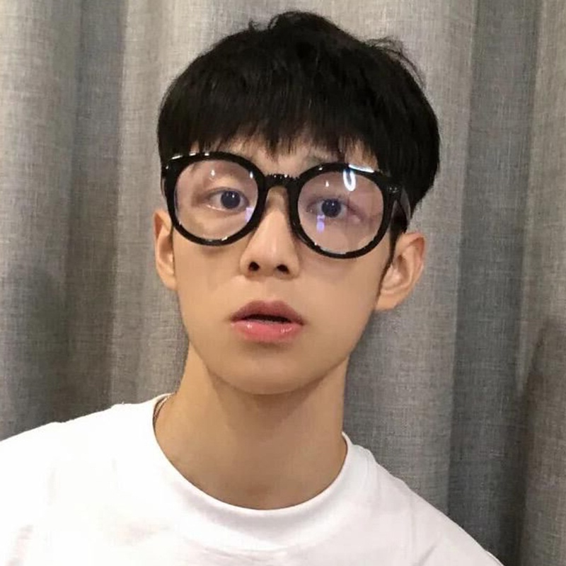Mắt Kính Gọng Đen Phẳng Phong Cách Harajuku Hàn Quốc