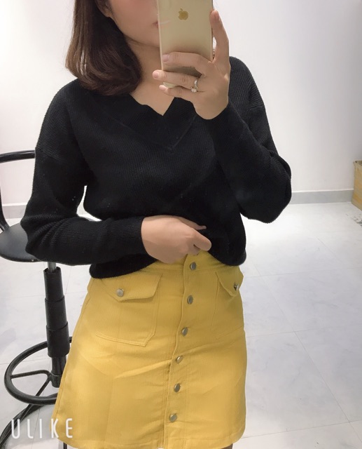 Chân váy dáng A nhung tăm quảng châu CV932 nữ | BigBuy360 - bigbuy360.vn