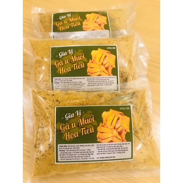 Gia vị Gà ủ muối hoa tiêu chuẩn vị - Gói to cho 3 con gà