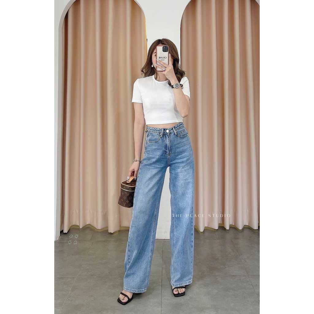 [Mã WASKT304 giảm 15% tối đa 30K đơn 99K] Quần jean suông 63807 , Peace House Clothing