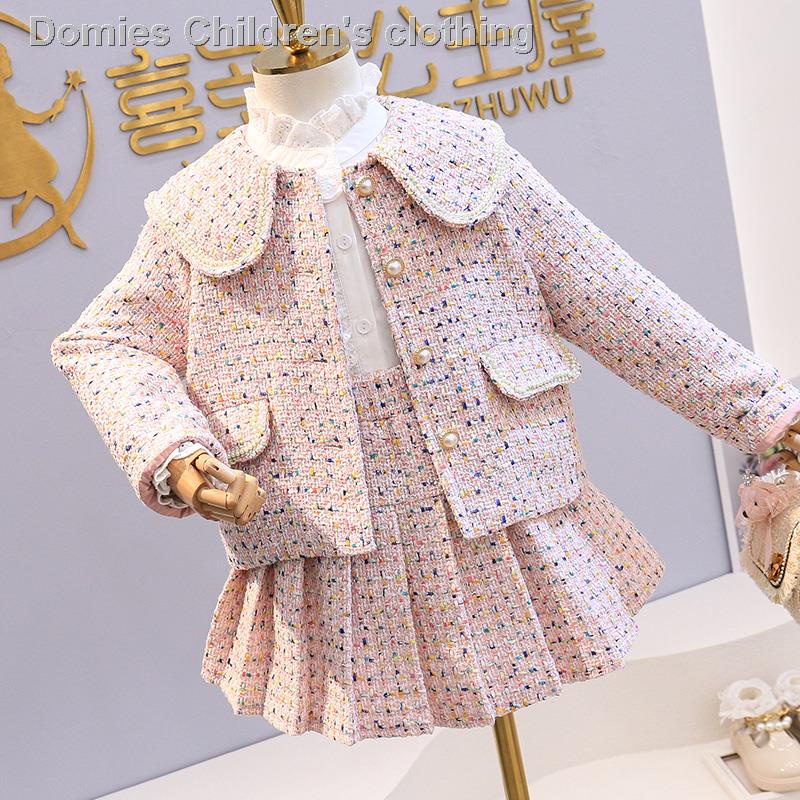 Set áo khoác và chân váy phong cách mới cho bé gái 2021