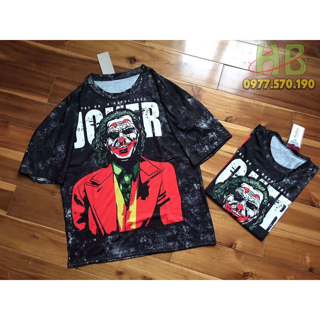 Áo Thun Unisex Loang Màu Joker Form Rộng Tay Lỡ