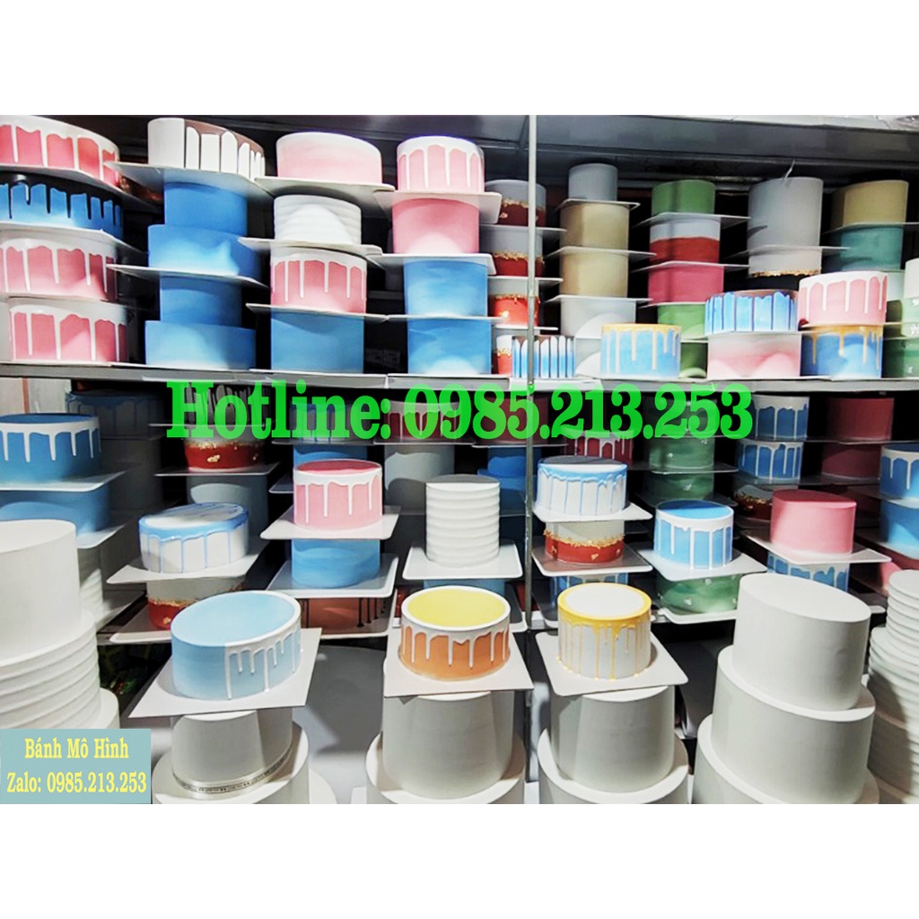 phôi bánh mô hình chưa trang trí, decor theo ý thích, bánh kem giả
