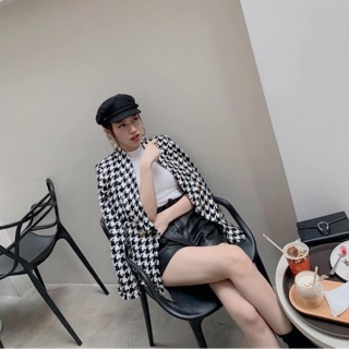 Áo khoác dạ tweed phối khuy zara