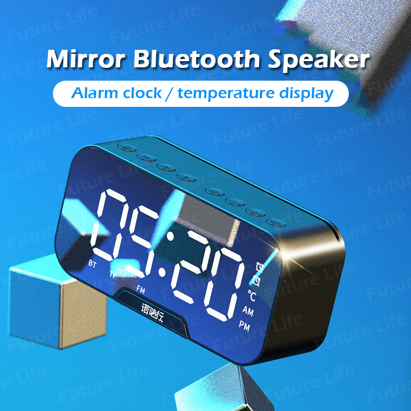 Loa Bluetooth Không Dây Tích Hợp Đồng Hồ Báo Thức Màn Hình Led Và Phụ Kiện