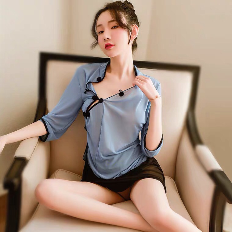 Set đồ ngủ cosplay nữ sinh Thượng Hải sexy cổ trang gợi cảm quyến rũ - Kiểu dáng thời trang, chất liệu thun cotton