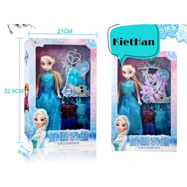 Bộ đồ chơi búp bê Elsa kèm 2 đầm- HÀnG ĐẸP