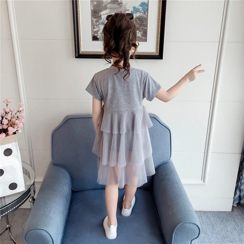 Đầm nhiều lớp tay ngắn phong cách Hàn Quốc cho bé gái