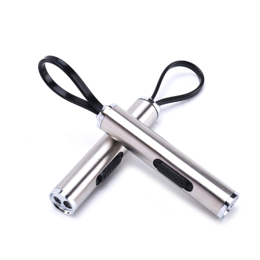 Đèn pin LED UV mini có móc khóa 2 In 1 Banknote Detector Bank Detector Mini purple light + white light combo flashlight keychain flashlight | BigBuy360 - bigbuy360.vn