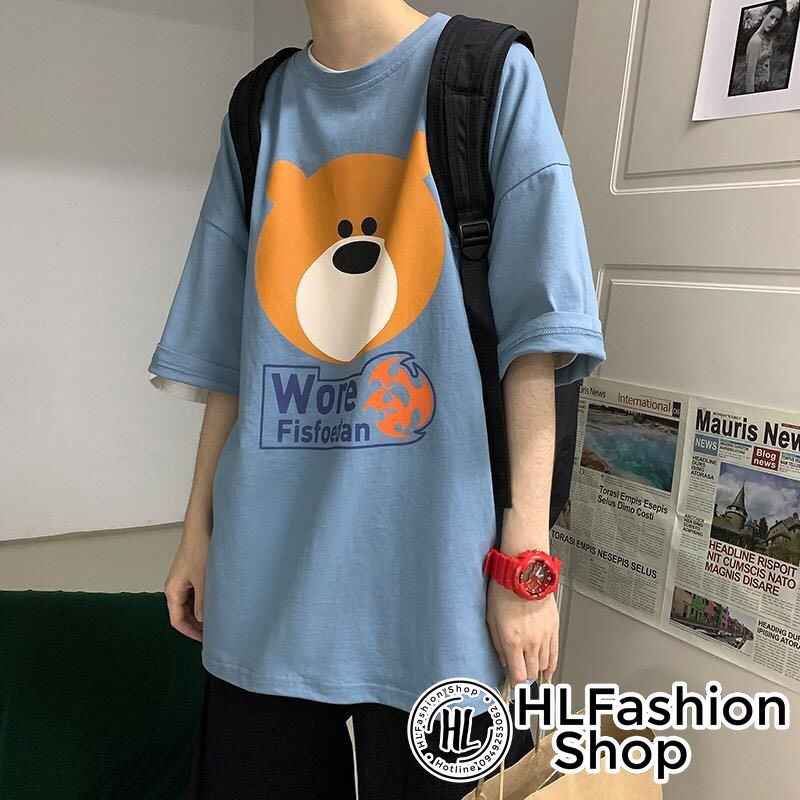 ÁO THUN GẤU BEAR AOMI GIÁ SỈ PHÔNG NAM NỮ TAY NGẴN VÀ LỠ GIA ĐÌNH CẶP ĐÔI CÓ SIZE TRẺ EM CHO BÉ TRAI GÁI UNISEX GIÁ RẺ