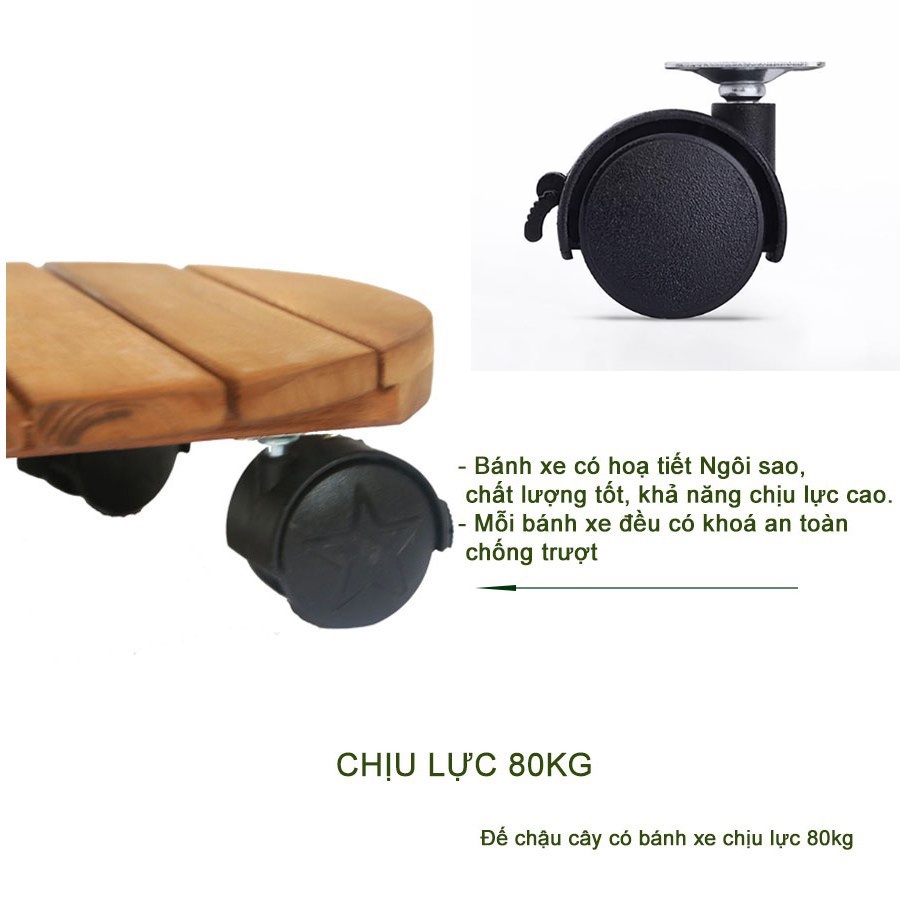 Bánh xe chịu lực có chốt Khóa - Bánh Xe Lăn Đế Bắt Vít Khóa Hãm-50mm