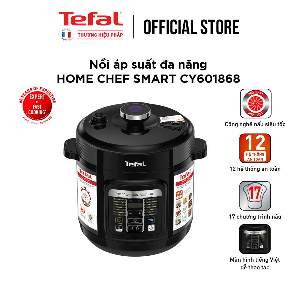 [Mã ELBSJBP04 giảm 12% đơn 500K] Nồi áp suất điện đa năng Tefal Home Chef CY601868