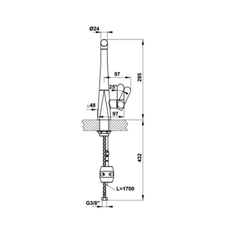 Vòi Rửa Chén Hafele HYDROS HT20-CH1P259 570.82.210 - 2 Nguồn Nóng/Lạnh - Hàng Chính Hãng