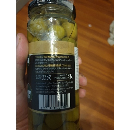 Olive Xanh Trái Nhỏ Tách Hạt Fragata lọ 335g