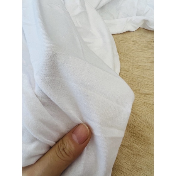 Vải thun cotton 2c màu trắng tinh