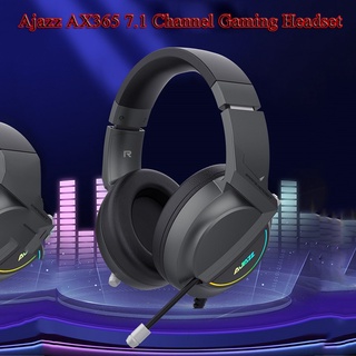 Ajazz AX365 7.1 Channel Surround Gaming Headset Noise Cancelling Retractable MIC Headphone Earphone Soft Ear Cups 50mm Drivers Black