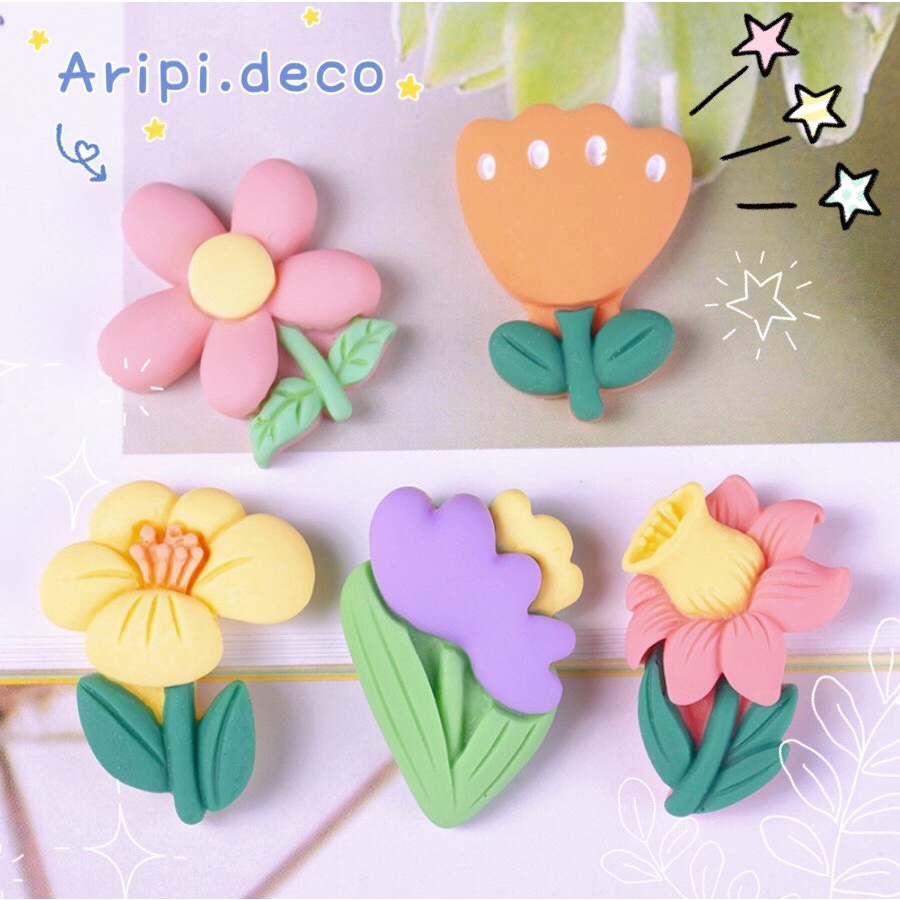 Charm cành hoa dễ thương B31/ Nguyên liệu làm phụ kiện handmade / resin