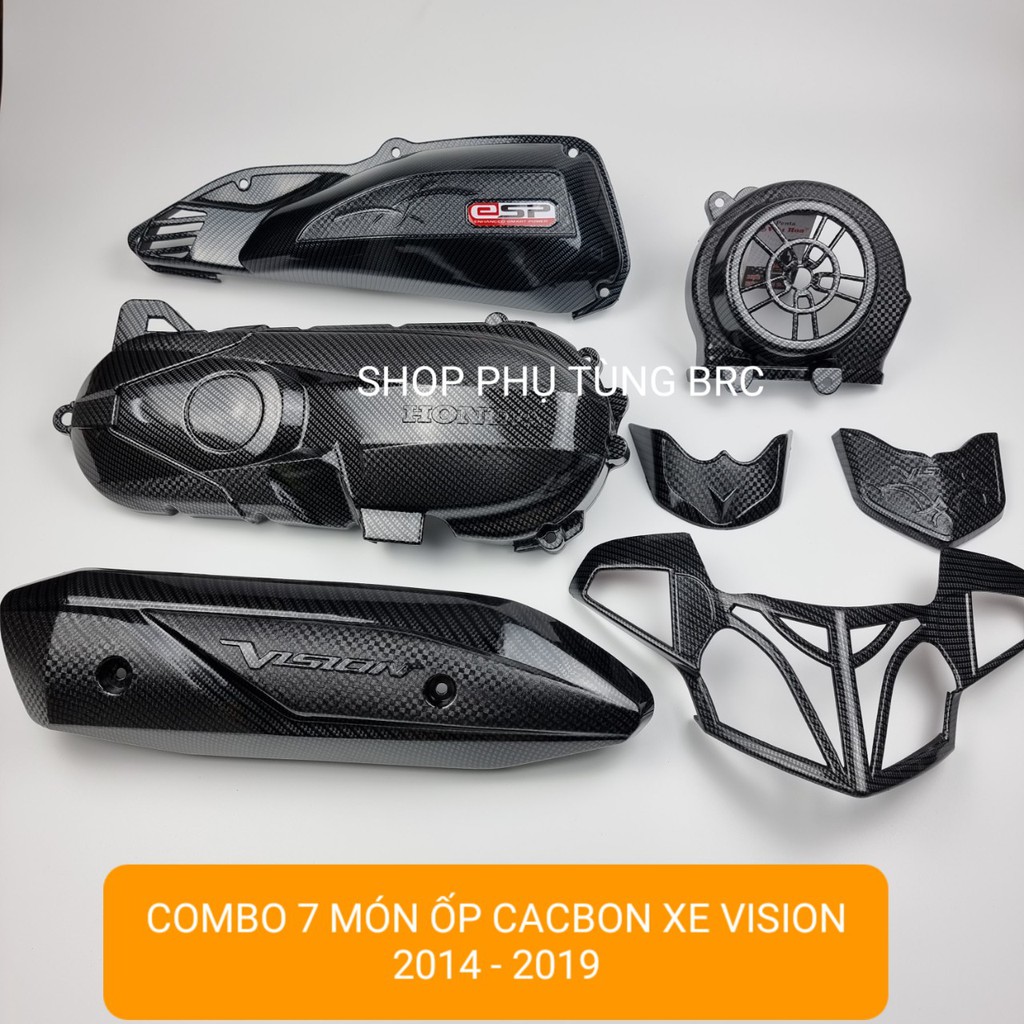 Combo 7 món ốp phủ cacbon trang trí xe VISION 2014 - 2019 ( Shop uy tín, Hàng chất lượng, Giá tốt, Mua ngay)