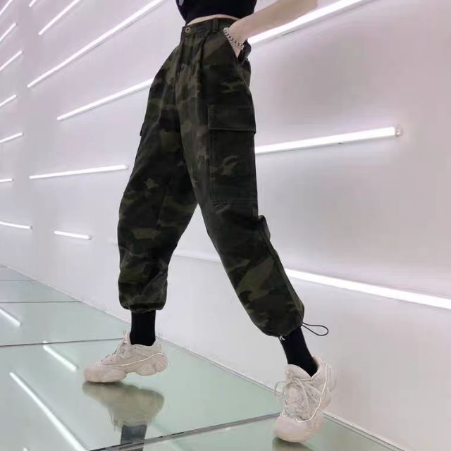 (Order) 016 Quần jogger kaki nữ camo rằn ri