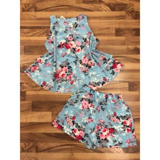 Đồ Bộ Nữ Voan Cát Đùi 2 Tầng Nơ Sau Lưng - Freesize dưới 61kg