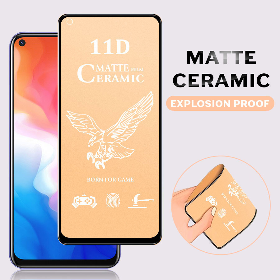 VIVO Y11 Y12 Y15 Y17 Y19 Y20 Y20i Y20S Y12S Y30 Y50 Y91 Y93 Y95 3 in 1  kính cường lực chống bám vân tay dẻo 11D+Miếng dán mặt lưng cacbon chống vân tay,xước+Kính cường lực bảo vệ Camera