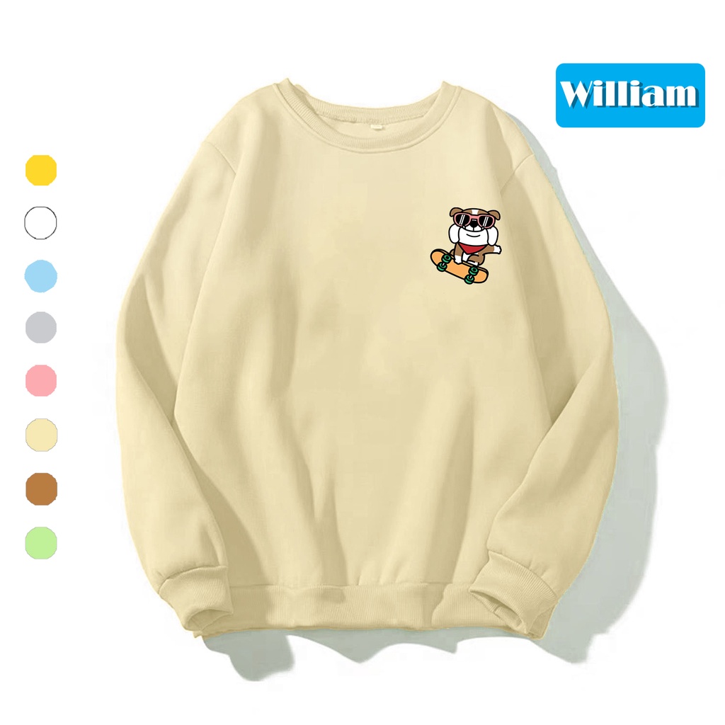 Áo sweater nam nữ in hình Cún cực xịn chất nỉ dày dặn, hợp làm áo cặp William - DS191