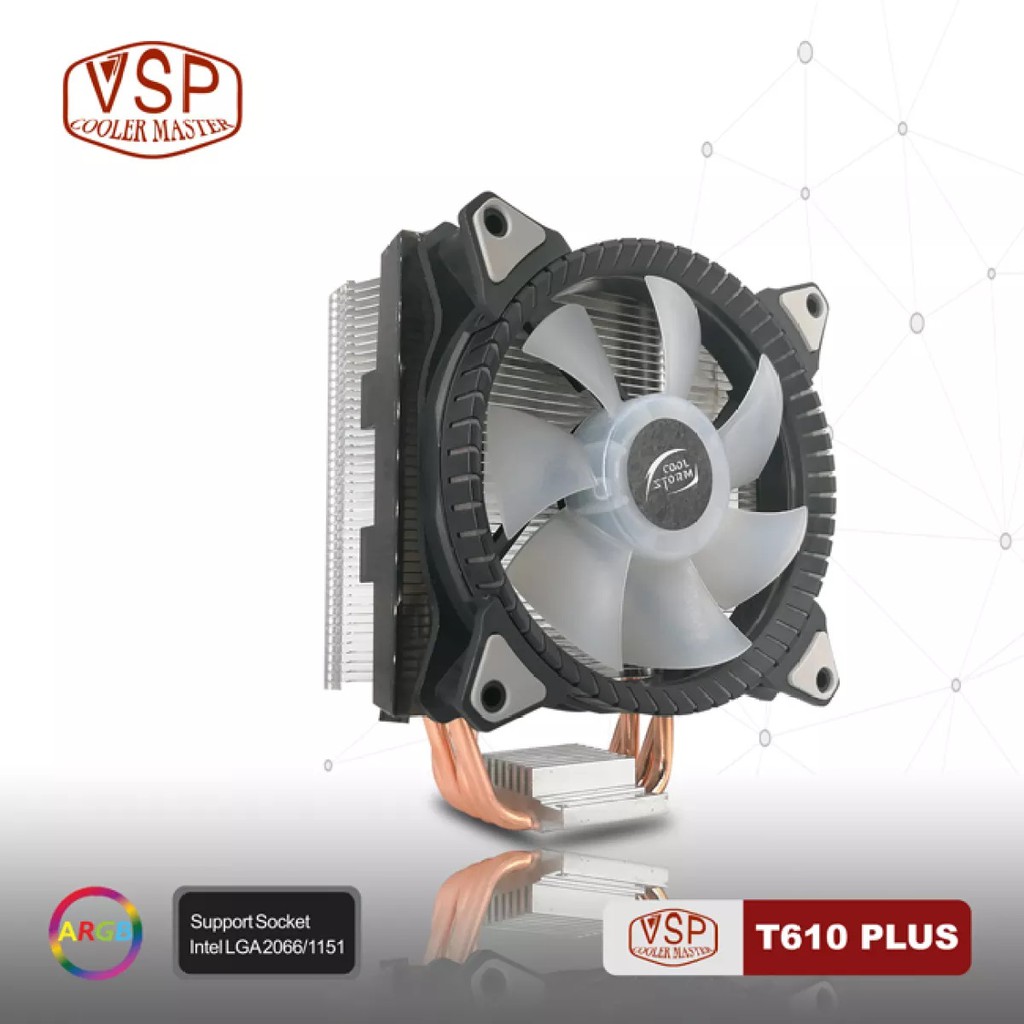 Tản Nhiệt CPU VSP Cooler Master T410i Led RGB, tản nhiệt khí ống đồng