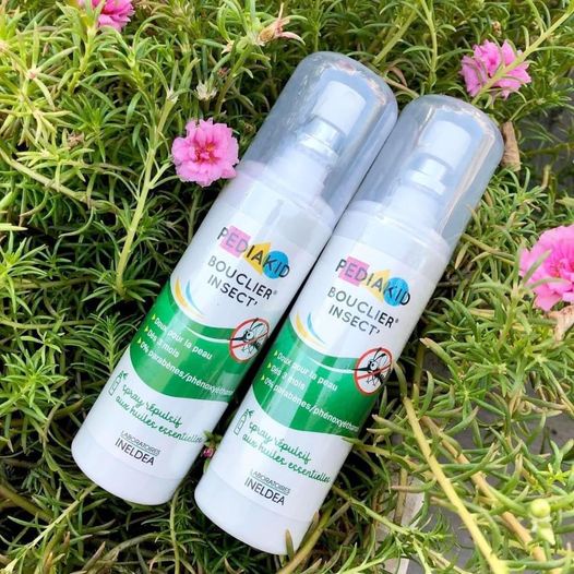 Xịt chống muỗi đốt và côn trùng cho bé Pediakid Bouclier Insect 100ml (Pháp) giúp bảo vệ làn da của bé, chống muỗi đốt
