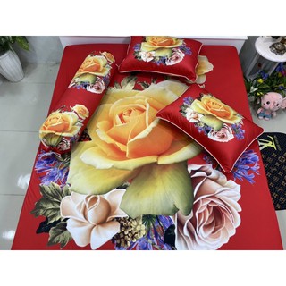 Drap thun lạnh 5D cao cấp mẫu hoa