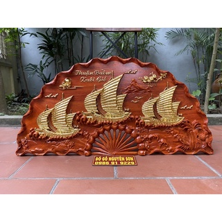 Tranh quạt gỗ thuận buồm xuôi gió
