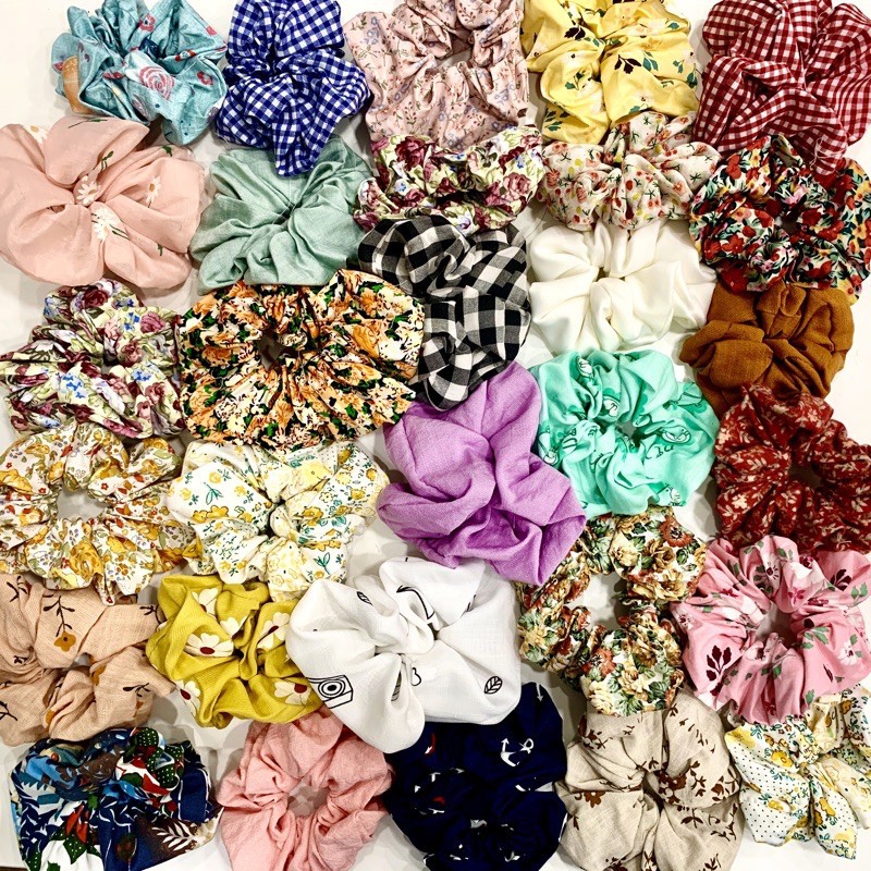 Dây cột tóc, buộc tóc vải scrunchies dễ thương nhiều màu Orin K1129 K1180 K1181 K1179