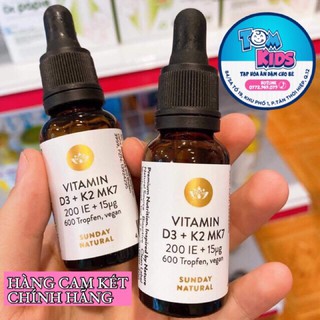 [Hàng Air] + Có Sẵn Vitamin D3 -K2 MK7 sunday Natural (đức) date Tháng 3
