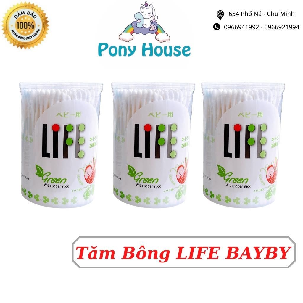 Tăm Bông Life Baby Thân Giấy Kháng Khuẩn - Bông Ngoáy Tai Cho Bé Hộp 200 Que