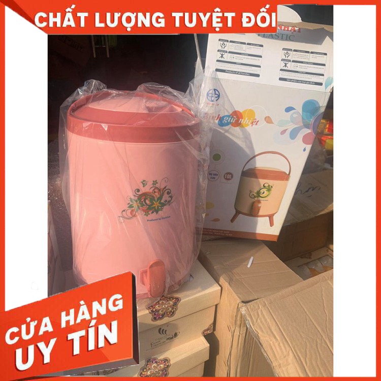 Bình Giữ Nhiệt Có Vòi Rót Và Quai Xách Nhựa Việt Nhật Loại To Cao Cấp 6L - 8L - 10L Thùng đá giữ nhiệt Cao Cấp