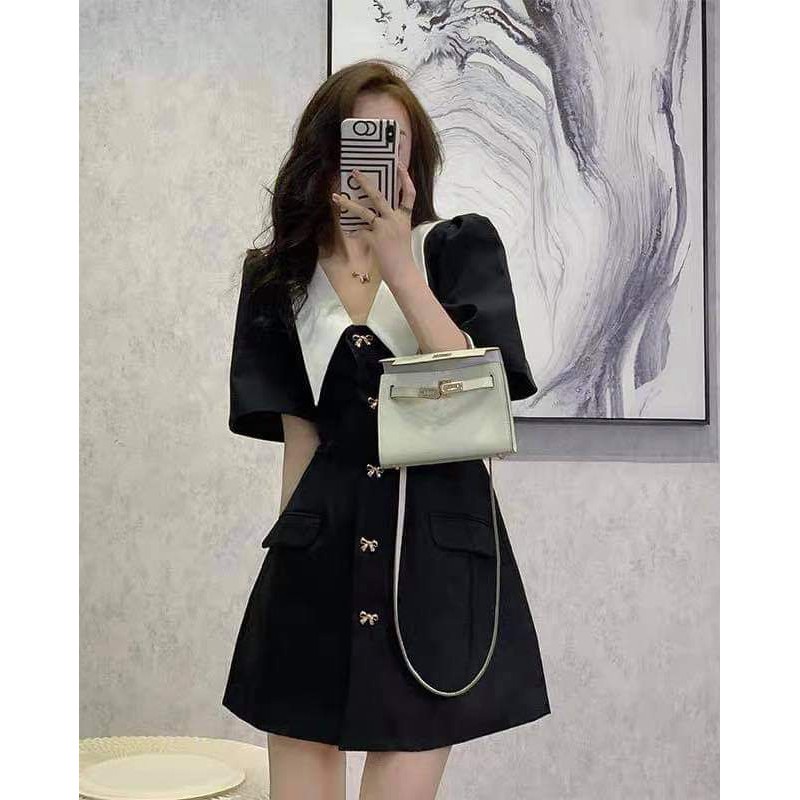 Đầm tiểu thư phối nút kiểu nơ xinh xắn Butter Dress