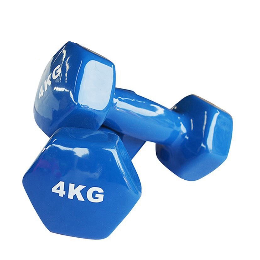 Bộ Tạ Tay 4kg Bọc Cao Su Trơn Lõi Thép Cao Cấp Đại Nam Sport (Tổng 8kg)