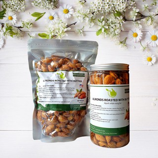 Hạnh nhân rang bơ vỏ mỏng hàng nhập từ Mỹ