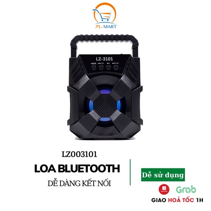 Loa Bluetooth mini xách tay lz3101 - lz3103 nhỏ gọn âm thanh siêu hay đèn led nhấp nháy Hỗ trợ cắm thẻ nhớ, USB