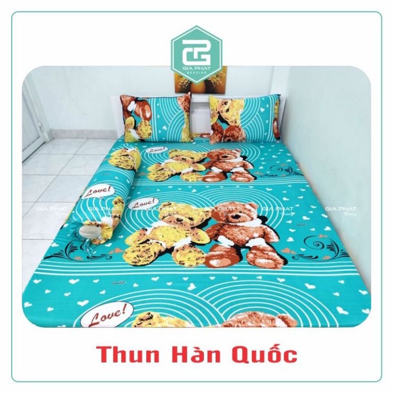 Bộ ga gối 1m6×2m Thun Lạnh Hàn Quốc 4 Món