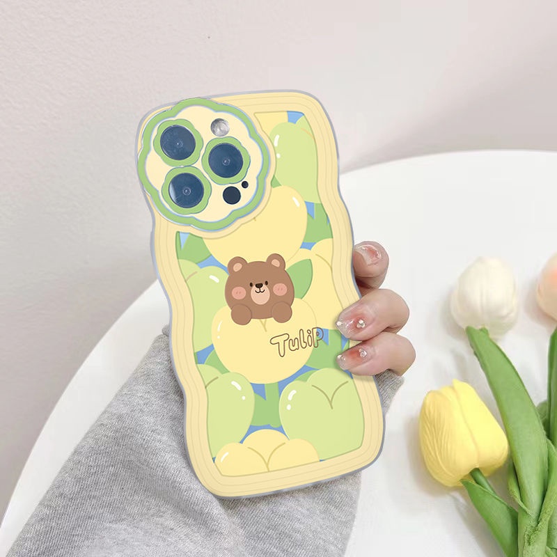 Ốp Điện Thoại Họa Tiết Hoa Tulip Cho iphone 12 13 11 Pro Max X Xs Max Xr Mia9